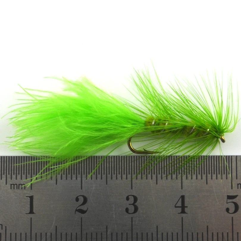 MNFT 10PCS Wooly Bugger Olive Body Green Fishing Flies Trout Steelhead Long Shank Fly Tying 10# Hooks