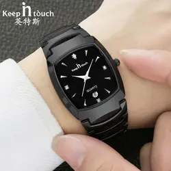 Top Luxury Brand Men Square Watches With Box Clock Quartz Calendar Dress Men Watch Full Stainless Male WristWatches Wedding Gift