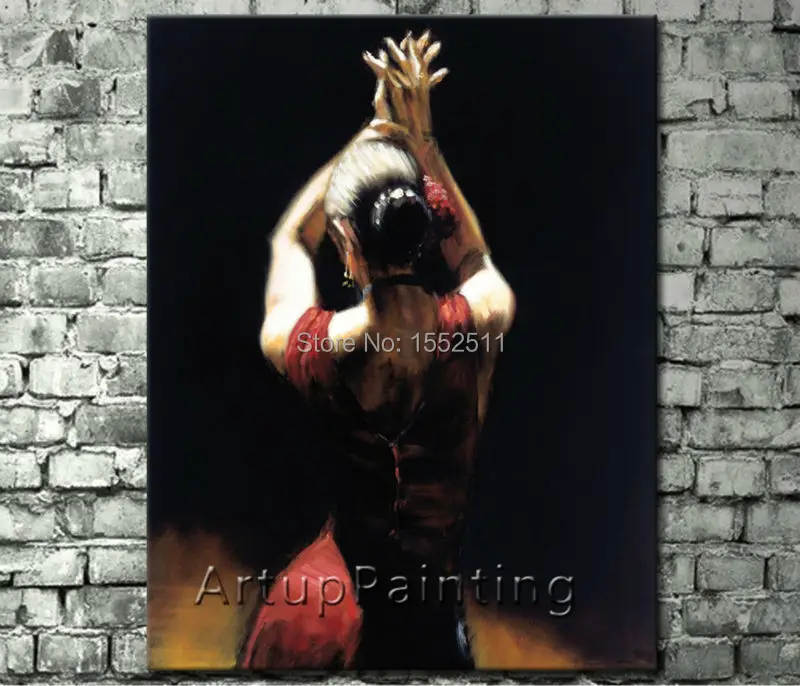 

Spanish Flamenco Dancer painting latina woman Oil painting on canvas hight Quality Hand-painted Painting latina 03