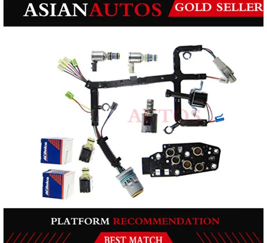 4L60E 7 Piece Solenoid and Wire Harness Kit EPC TCC Shift Manifold 3-2 Fits for G-M 1996-2002 4L60E transmission