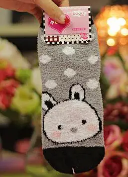 120pairs/lot autumn winter lady cartoon cashmere short socks woman casual warm socks free size