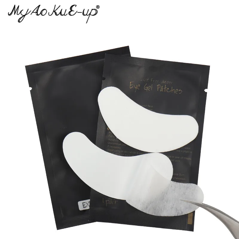 50 paar Augen Aufkleber Patch Unter Auge Pad Schwarz Auge Tipps Aufkleber Wraps Lint-free Eye Gel Patch Für wimpern Verlängerung Werkzeug – Detail 1