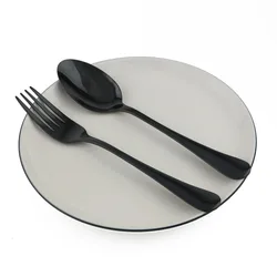 2Pcs Spoon Fork Set Dinnerware Gold Cutlery Stainless Steel Dinner Set Rose Gold Cutleries Tableware set Dinner Fork