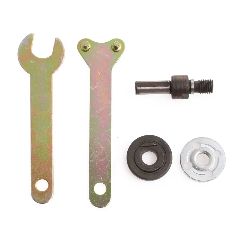 M10/16mm Hole Drill Angle Grinder Mandrel Adapter Disc Holder Kit Spanner Kit