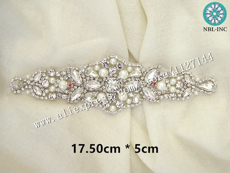 (30PCS )Wholesale bridal hand beaded sewing crystal rhinestone applique iron on for wedding dresses  WDD0837