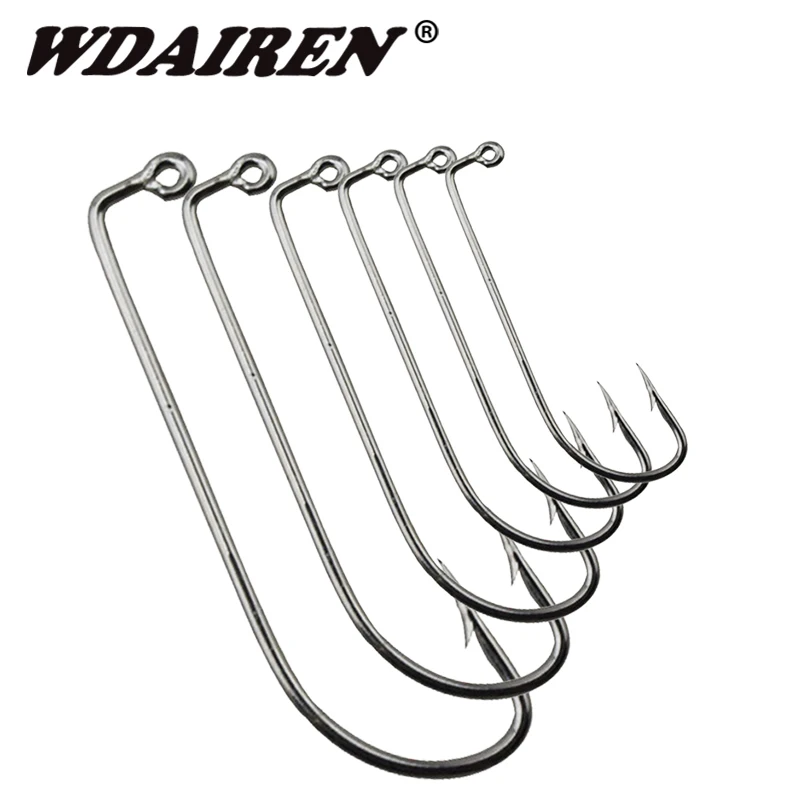 20Pcs/lot Jig Big Series Fishing Crank Hook Mustad Offset Jig Fishhook Saltwater Bass Worm Hooks Carp Fishing Tackle FA-065