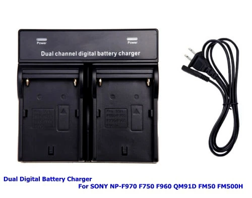 2023 New arrival Dual Digital Battery Charger for SONY NP-F970NP F970 NP-F960 NP F960 NP-F770 NP-F750 NP-FM50 NP FM50 NP-FM500H