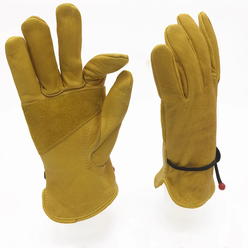 Safety Work Gloves Cowhide Leather Men's Driver Working Welding Gloves Safety Protective Sports MOTO Wear-resisting Gloves 4017