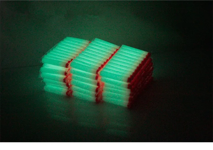20pcs 7.2cm Fluorescence Toy Gun Luminous Bullets for Nerf Series Blasters Refill Clip Darts EVA Soft Bullets