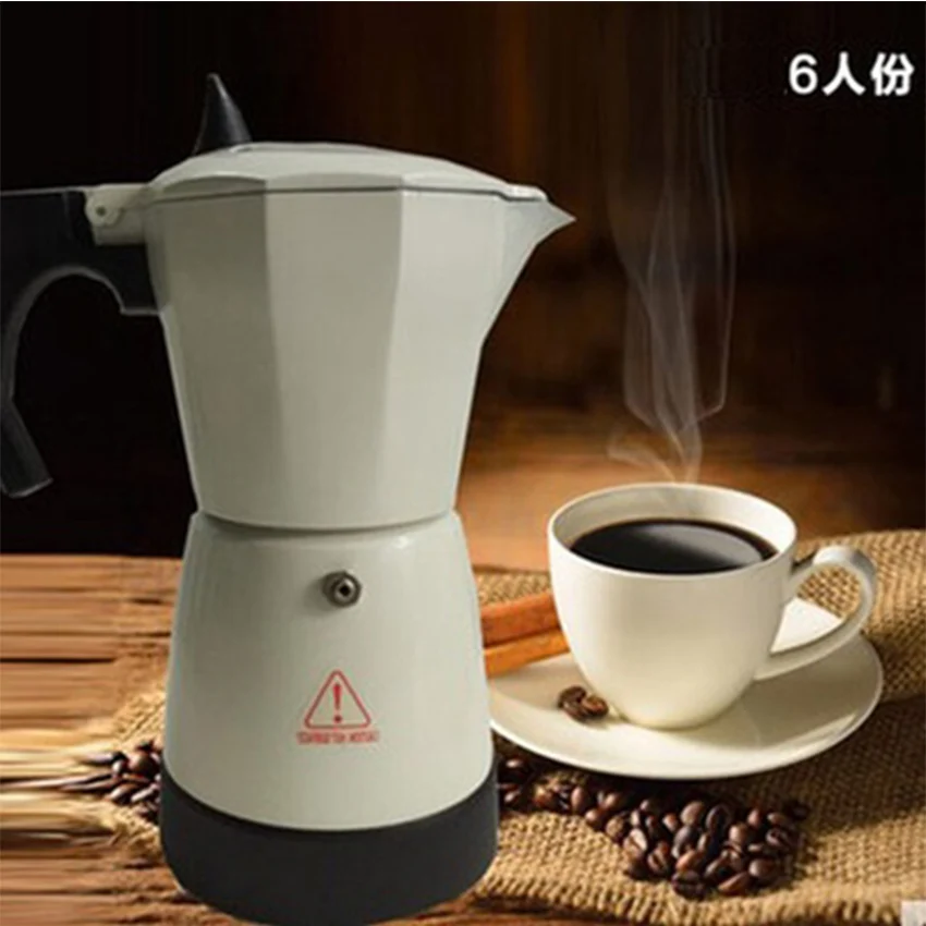 electric Mocha potty Italian coffee pot home office electric heating coffee coffee Mocha coffee equipment 6 cups