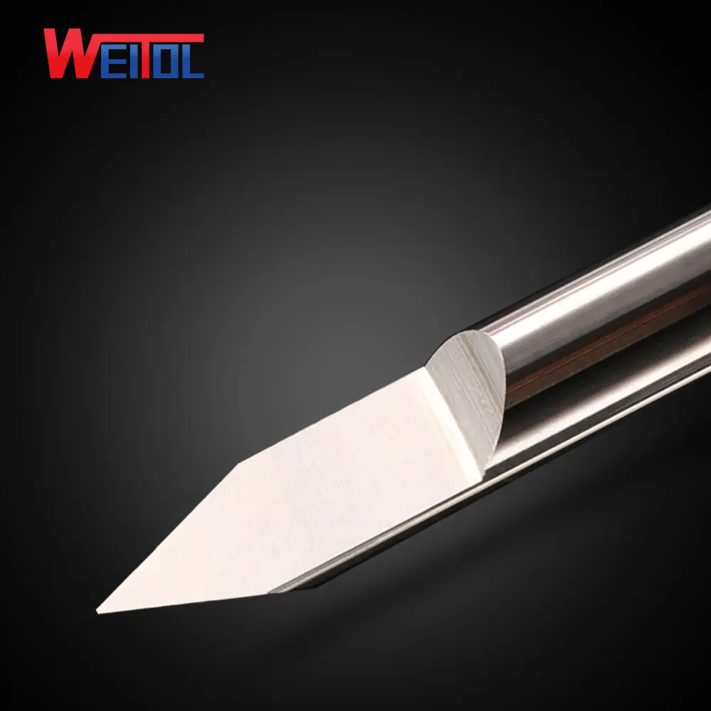 Weitol Metal engraving tool N 1 pcs 6mm V Shape F Bottom Carbide PCB Engraving Bits CNC Router Tool 10 degree 0.1mm