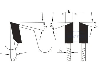 목재 알루미늄 카바이드 두꺼운 슬롯 스코어링 블레이드, 4 인치, 100mm, 두께 1-8mm, 갱소 채널, 대체 상단 베벨