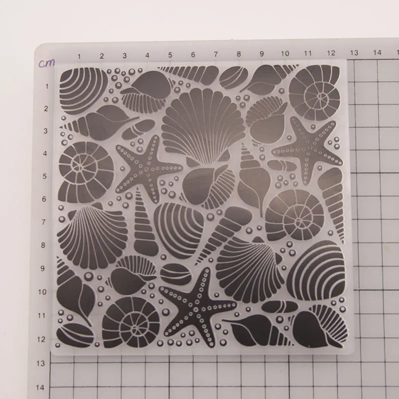 Seashell Embossing Folder for Card Making Floral DIY Plastic Scrapbooking Photo Album Card Paper DIY Craft Decoration Template