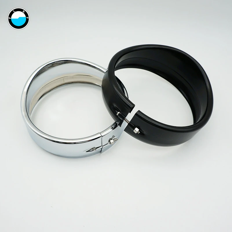 Black /chrome 7 inch Motorcycle Led Headlights Trim Ring +4.5 inch Fog Pasing Light Trim Ring For Motorcycle  Street Glide FLHX.