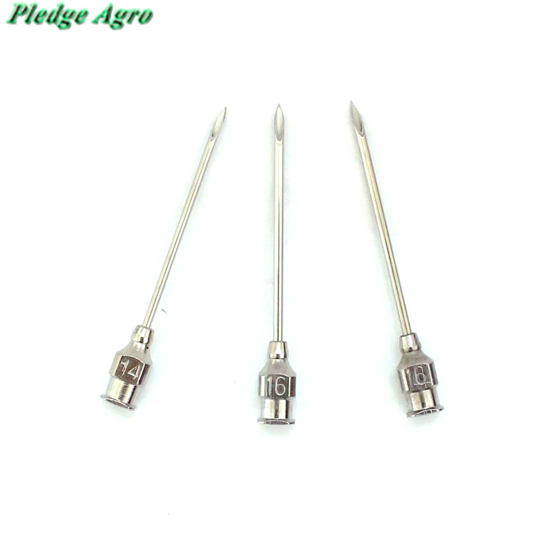 10pcs stainless steel needles for animals injection syringe vaccination vet farm tools poultry livestock veterinary use farming