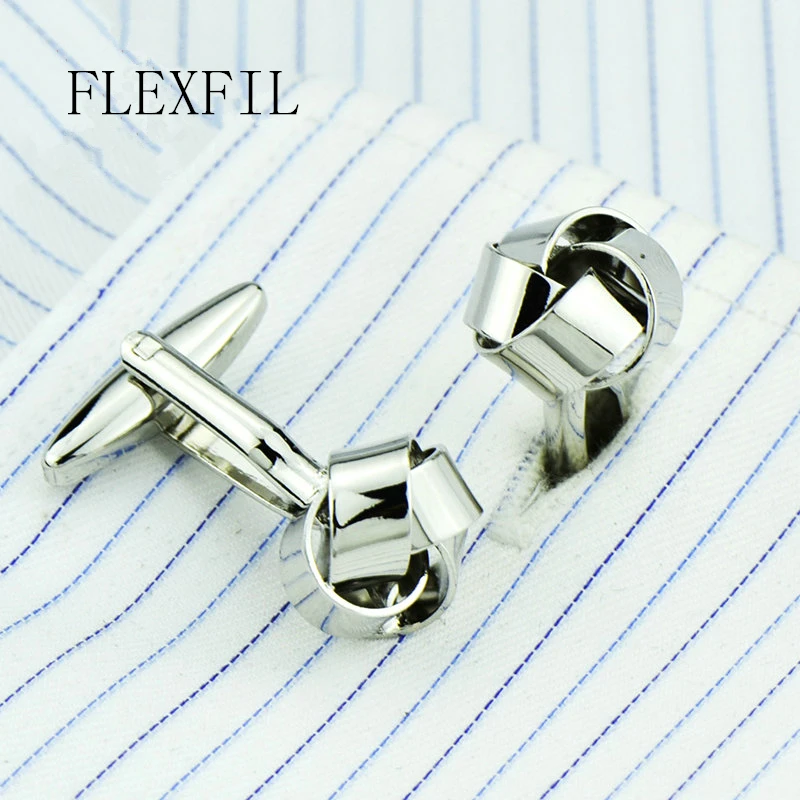 FLEXFIL jewelry fashion shirt cufflinks for mens gift Brand cuff links buttons Blue High Quality abotoaduras gemelos