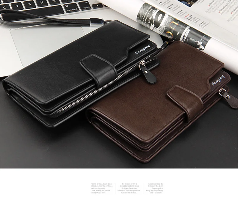 Men\'s Phone Handbag Travel Wallet Document Organizer Passport Holder  checkbook Card Case Long Wallet for Men