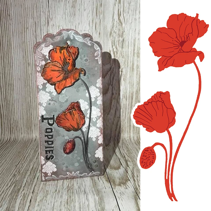 

Bloom Poppy Metal Cutting Dies Stencil for DIY Scrapbooking Embossing Photo Album Decoration Paper Card Craft Die Cut New 2019