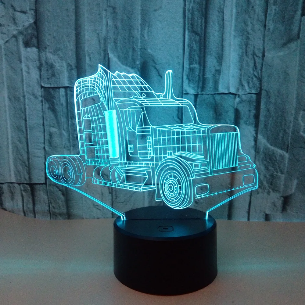 

New Truck 3d Nightlight Colorful Visual Gifts Led 3d Night Light Led Usb Kids Room Light Basketball Lamps Kids Lamp