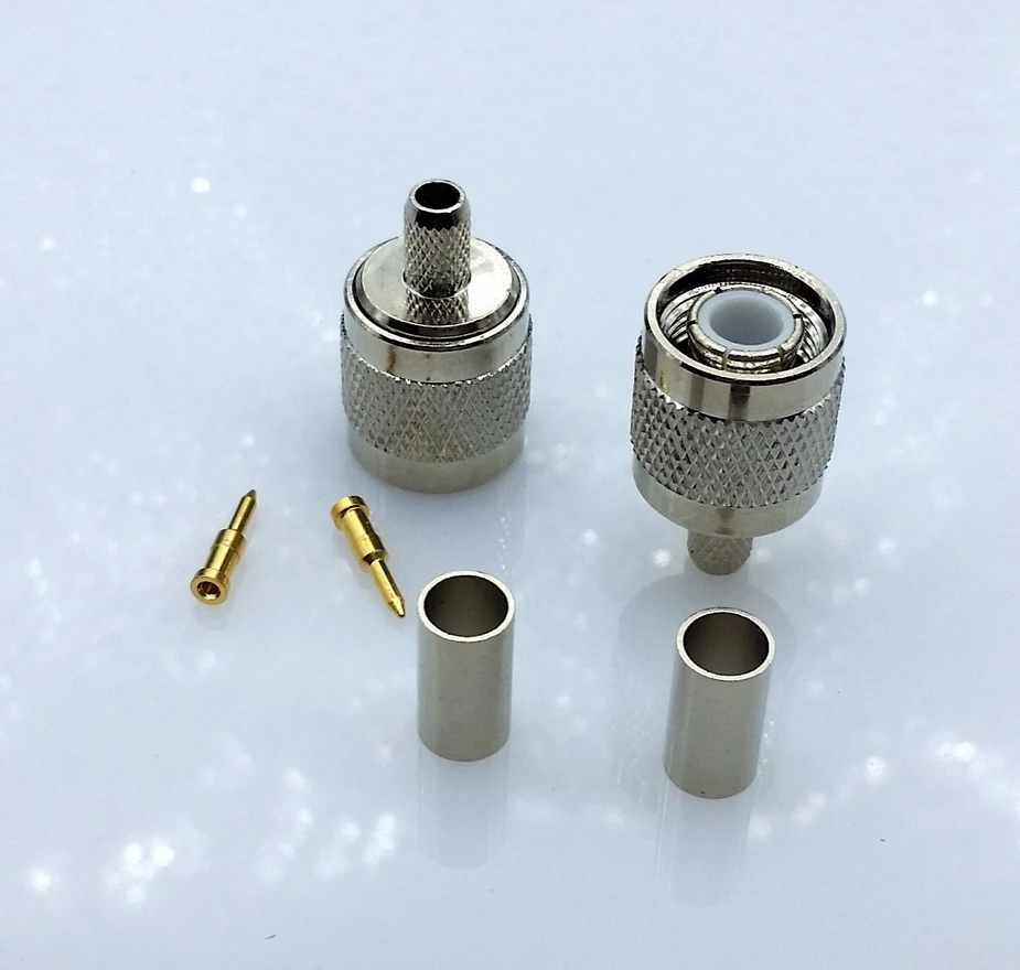 TNC Male Connector for RG58 RG142 LMR195 RG400 Coaxial Cable TNC Male Adapter RF Connector 1Pcs