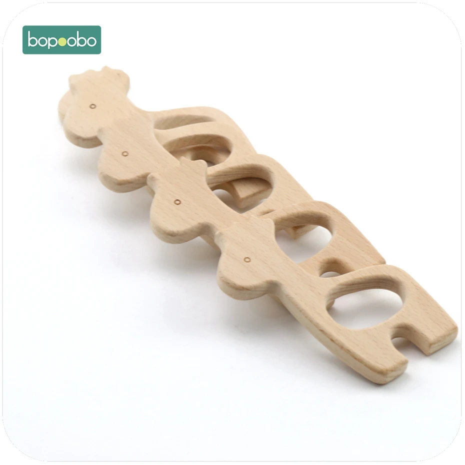 Bopoobo DIY Jewelry Accessories 1pc Beech Wooden Giraffe Sensory Chewing Toy Baby Nursing Teething Necklace Pendant Baby Teether