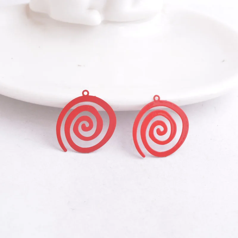50 Stück AC9804 Großhandel 19mm*20mm Schneckenform-Anhänger Rosa Grün Rot Bemalte Tier-Anhänger – Detail 12
