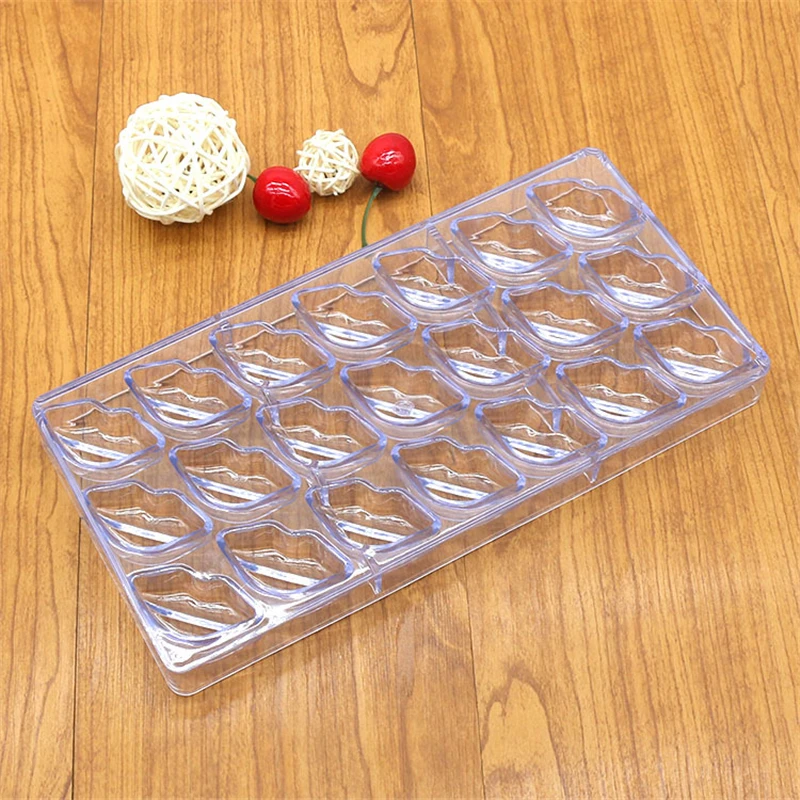 Aomily 3D Lips Shape Plastic Chocolate Cake Mold Polycarbonate Pudding Jelly Candy Ice Mould Homemade Dessert DIY Kitchen Baking