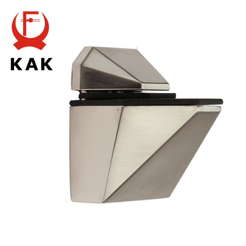 KAK Zinc Alloy Adjustable Glass Shelf Holder Glass Clamps Shelf Support Bracket Chrome Alloy Shelf Holder Glass Shelf Bracket