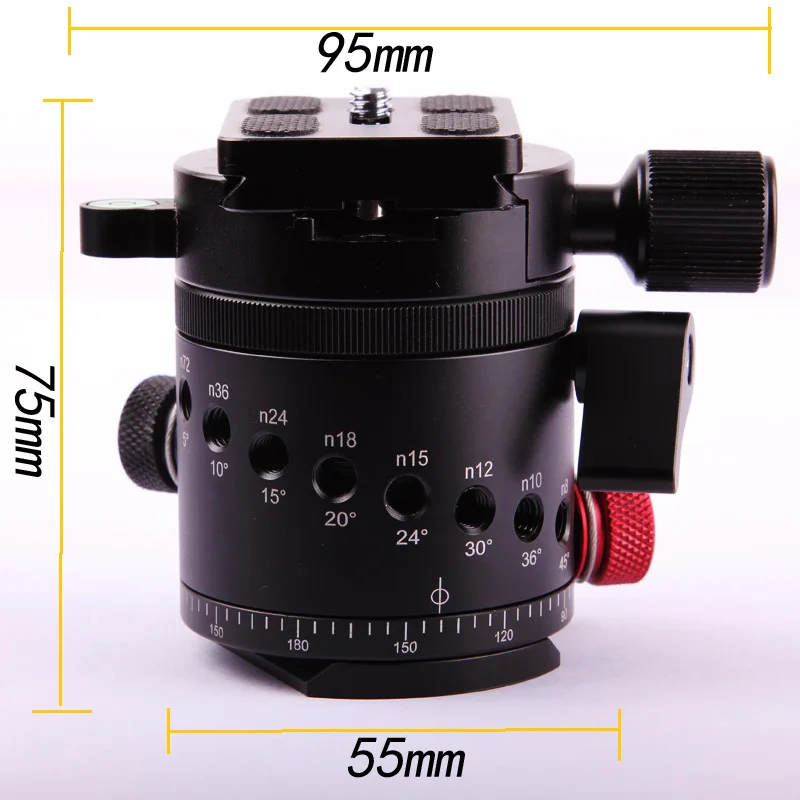 Новинка панорамная шаровая Головка с зажимом 10 градусов Вращающаяся головка с быстроразъемной пластиной для головки штатива камеры