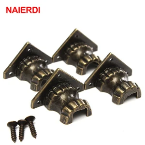 Naierdi Bronze old leg for furniture, decorative support, cabinet protector, jewelry feet, wooden box, corner, hardware, 4pcs 8 Main Sales Feet for Retro Furniture - №2