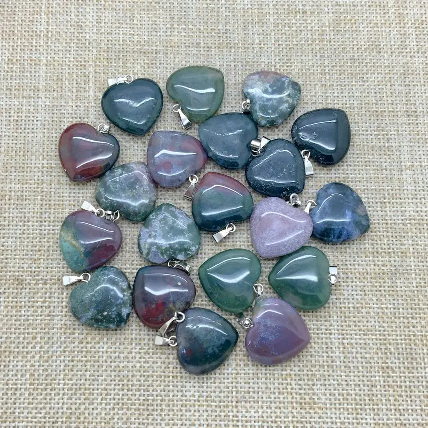 New Women Necklace Pendant Natural Colorful Stone 20 mm India Aagtes Stone Charm Jewelry Jewelry DIY Findings