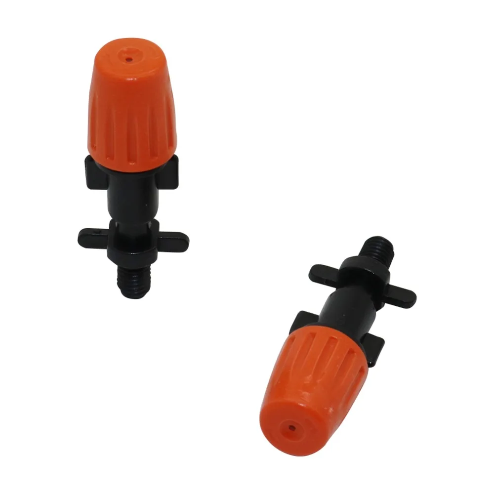Orange Atomizing Micro Nozzle With Screw Connector Irrigation Micro Drip Fittings Watering Cooling Spray Sprinkler 10 Pcs