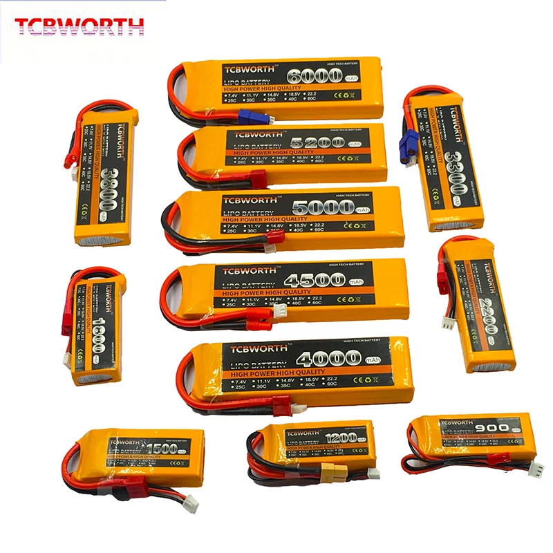 2S 7.4V 2200 3000 3500 4000 4200 5000 5200 6000mAh 25C 35C 60C RC LiPo batteria 2S per RC aereo Drone elicottero auto giocattolo