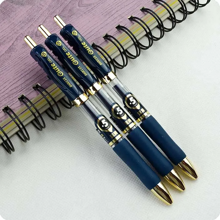 2pc blue Black 0.5 Precision bullets don't fade for long European Standard Gel ink Pens