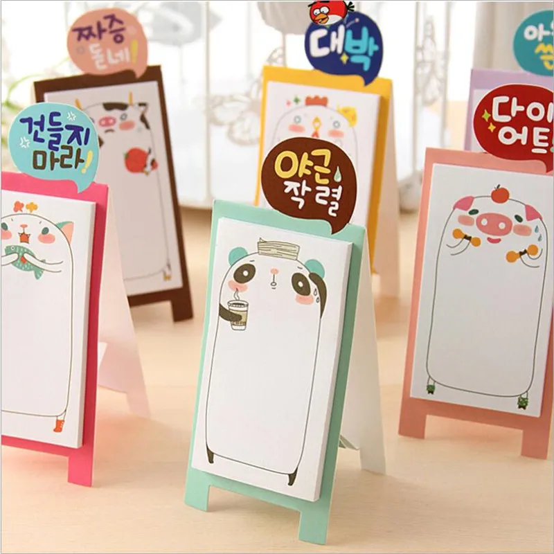 1 Stuks Creatieve Mooie Dieren Stickers Plakbriefjes Kantoorbenodigdheden Voor Scholieren N Keer Memo Pad Scrapbooking School