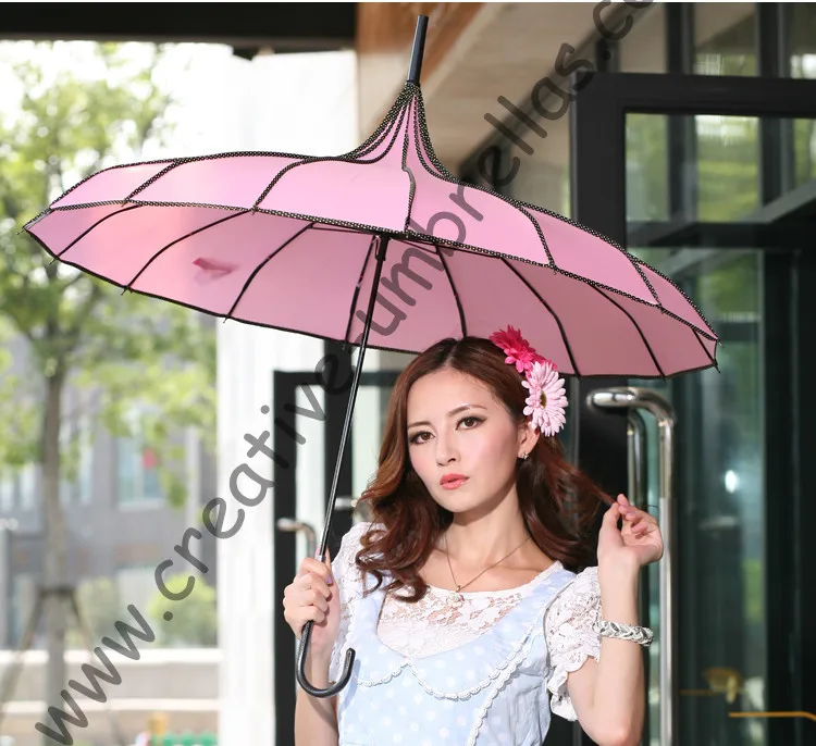 Free shipping,professional making umbrellas,8mm pagoda  umbrellas and 7.0mm metal fluted long ribs,hand open,tower parasol,16k