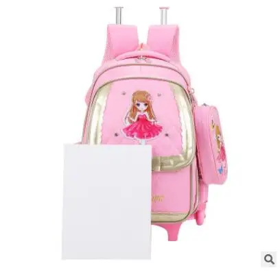 kids Rolling bags On wheels Children wheeled school backpack for girls kid School Trolley backpack Rolling Travel backpack bag