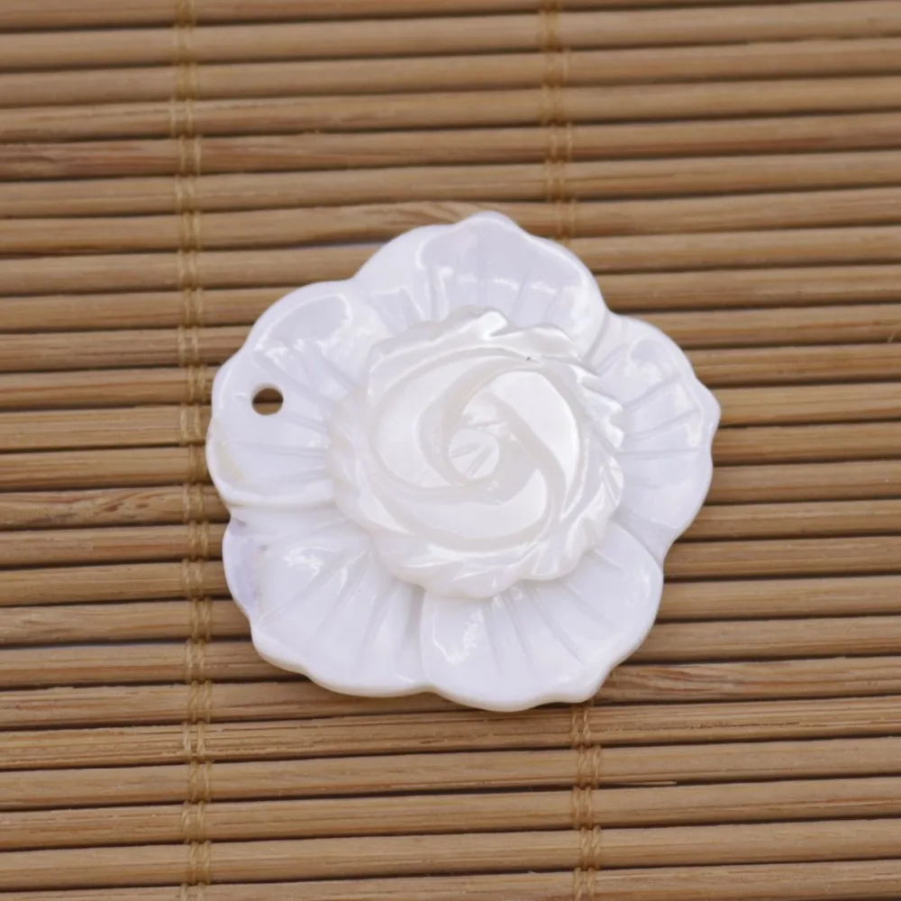 1 pcs 5 pcs  Shell 2 Layers Flower Natural White Mother of Pearl Pendant Jewelry Making