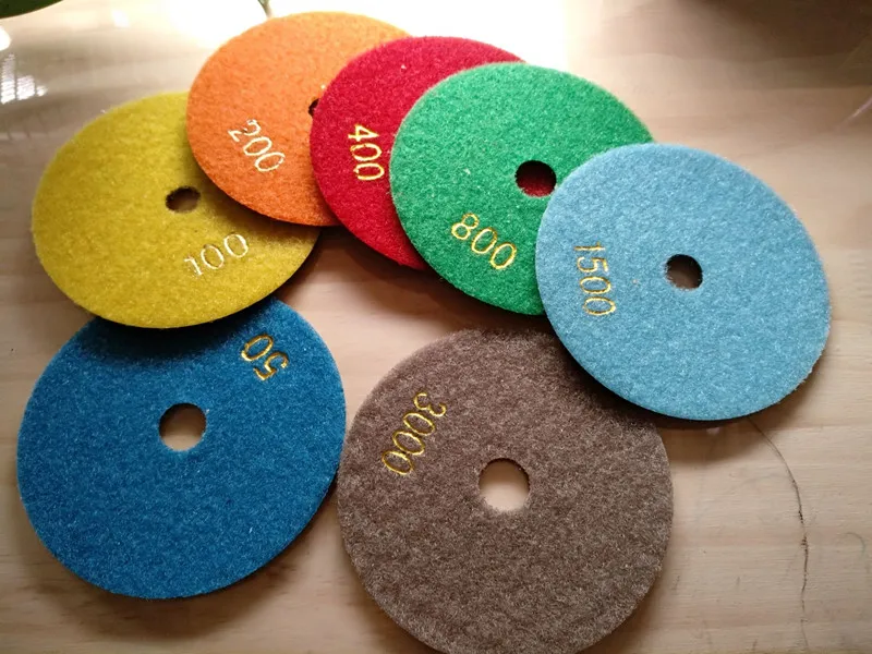 4 "muito flexível diamante seco almofadas de polimento para mármore granito concreto 70pcs
