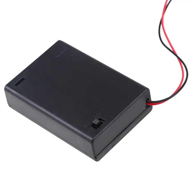 50pcs Battery Holder Box Case for 3x AA 3 AA Battery with Switch Wire Lead 4.5V Wholesale