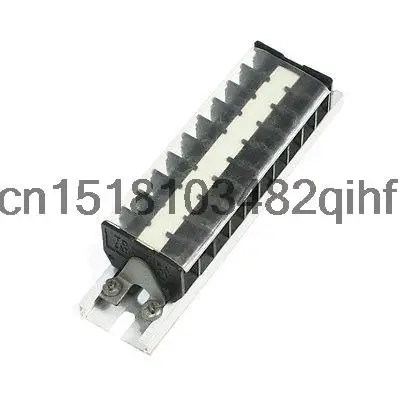 660V 15A DIN Rail Base Double Row 10 Position Screw Terminal Barrier Strip