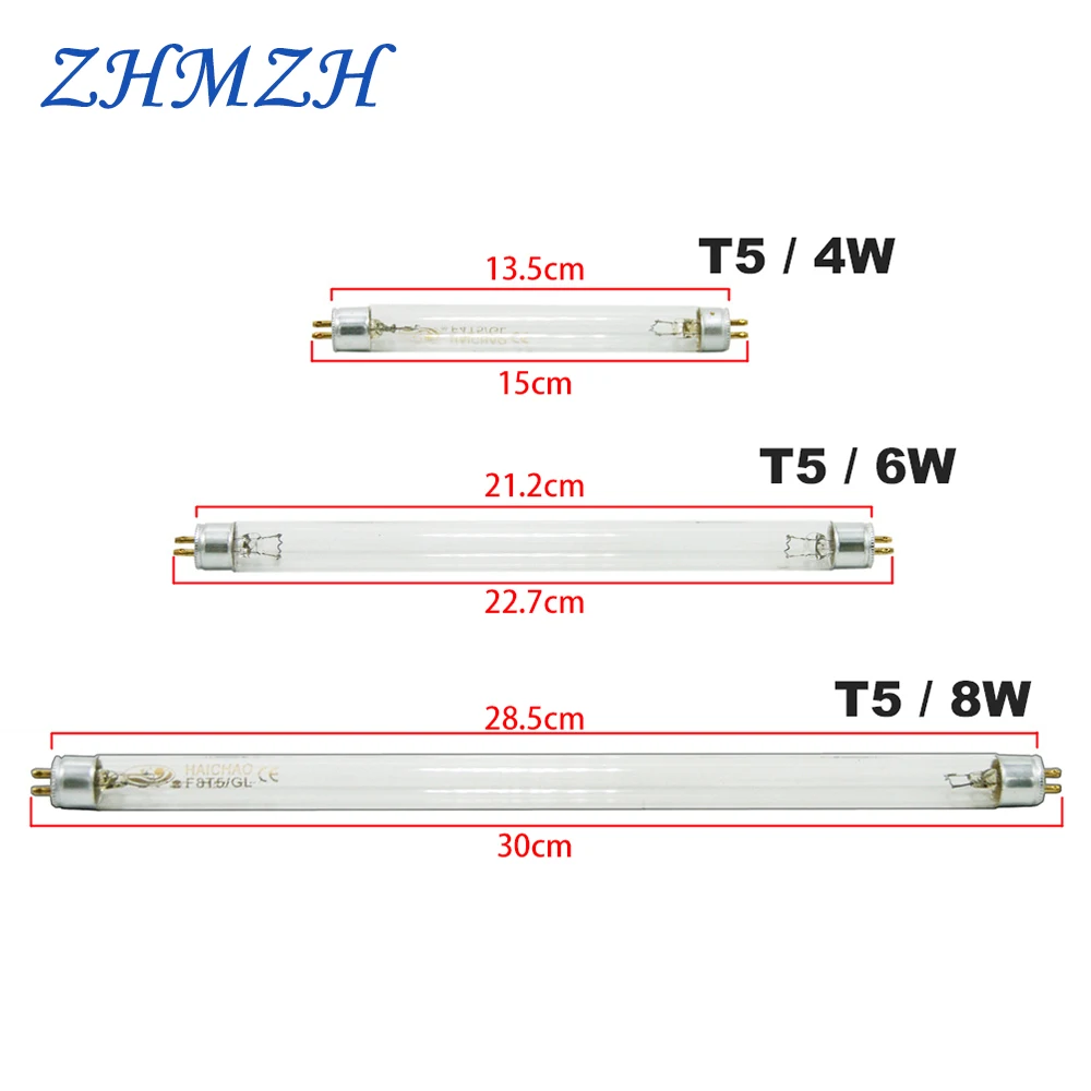 T5 T8 Disinfection Ultraviolet Lamp 220V Quartz linear Lights Germicidal Lamps For Sterilization 4W 6W 8W 10W 15W UV Tube Ozone