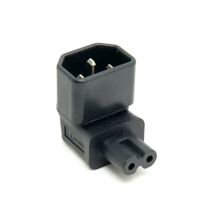 90 Degree Right Angled IEC 320 C14 C-14 Socket to IEC C7 C-7 Plug AC Power Adapter Set UL Approved Electrical plug