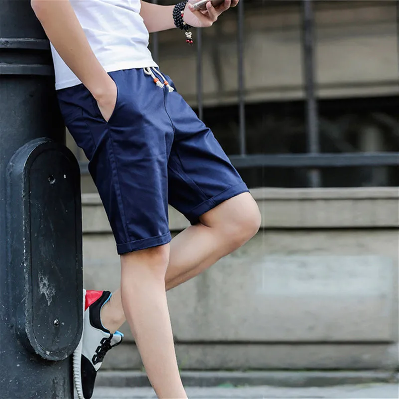 

Summer Cotton Shorts Men Fashion Knee Length Brand Board shorts Breathable Male Casual Shorts Comfortable Plus Size Cool Short