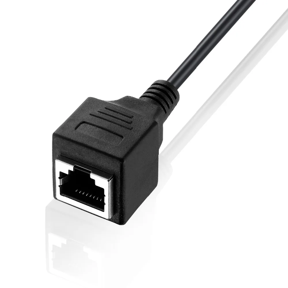 Bochara 30cm 3.5mm Stereo Male to RJ45 Female Audio Extension Cable