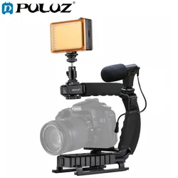 PULUZ For Steadycam U-Grip C-shaped Handgrip Camera Stabilizer w/h Tripod Head Phone Clamp adapter for Steadicam DSLR Stabilizer