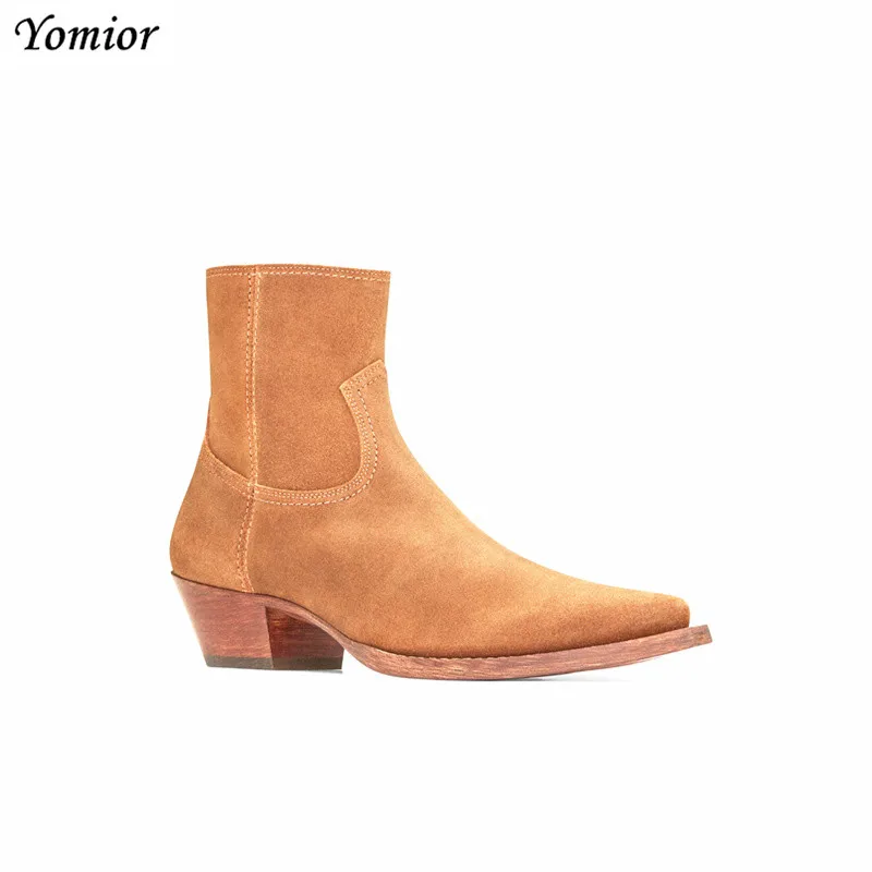 New Classic Brand Design Genuine Leather Men Ankle Boots Fashion Autumn Winter High Quality Chelsea Boots Dress Platform Boots