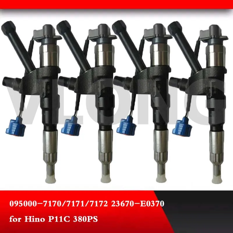 HIGH QUALITY GENUINE AND BRAND NEW DIESEL FUEL INJECTOR 095000-7170 095000-7171 095000-7172 23670-E0370 For HINO P11C 380PS