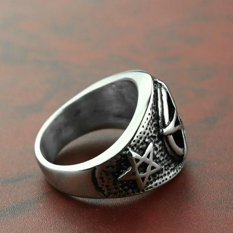 Stainless steel ring   Vintage fashion five-pointed star ring    Pentagram Religious Index Finger Ring