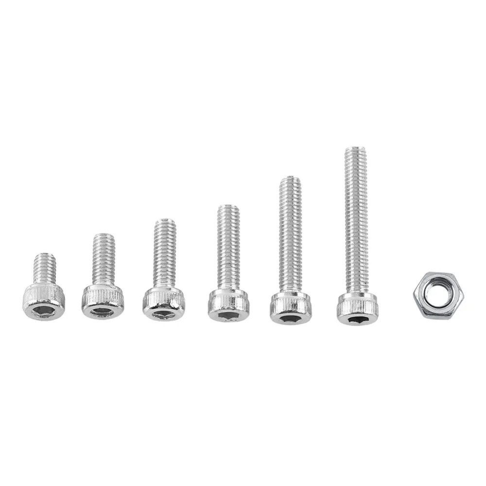 250 stk/set M3 Cap/Knop/Platte Kop A2 Rvs Inbusschroeven Bolt Met Hex Noten Assortiment Kit